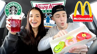 Trying HOLIDAY MENU ITEMS From Fast Food Restaurants! *CHRISTMAS EDITION*