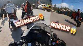 Ya Ladkia To Impress Ho Gai 😍 / Girls Reaction 😍 / wheelie 🫣 / @king_nazakat_.007 #girlreactionons