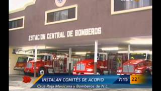 Las Noticias - Instalan Cruz Roja y Bomberos de NL comités de acopio