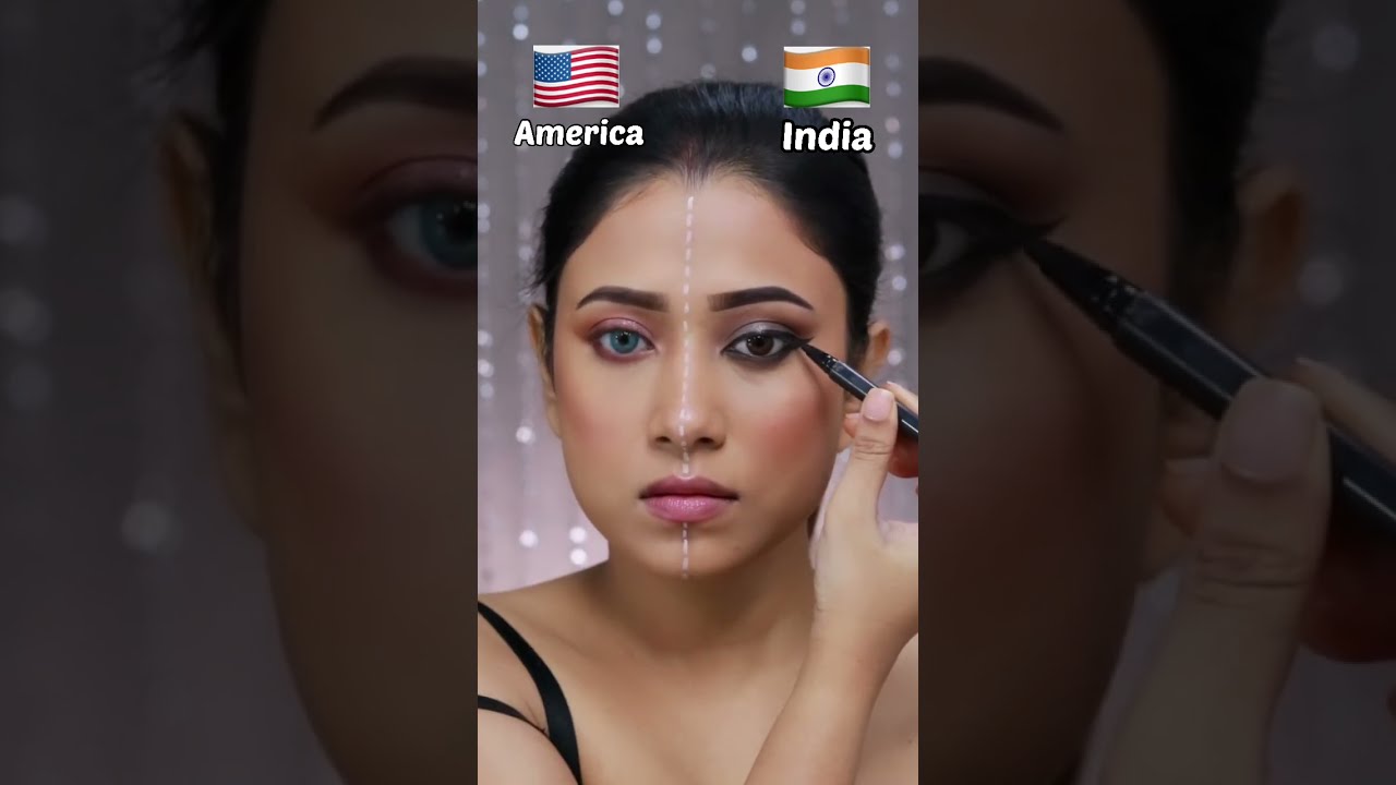 India Makeup Vs America Makeup Shorts Makeuptutorial