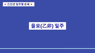 을사년일주별운세ㅣ을묘(乙卯) 일주