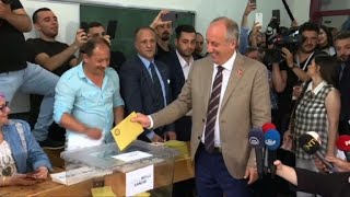 Main opposition candidate Muharrem Ince votes in Turkey poll