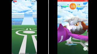 【ポケモンGO】ヒードラン 2人撃破 かぶり無し 岩ブースト