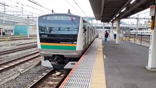 【ダイヤ乱れに伴う突発設定】E231系1000番台ヤマU-115編成＋E233系3000番台ヤマU623編成が普通蓮田行きとして大宮駅9番線から発車するシーン（1624E）2023.07.01