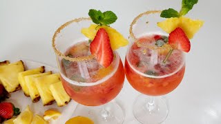 Strawberry \u0026 Pineapple Mojito | Non-alcoholic Recipe | Summer Refreshing Drink