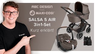 3in1 Kinderwagen Set: ABC Design Salsa 5 Air \u0026 Maxi-Cosi Pebble 360 Pro² | ABC Design