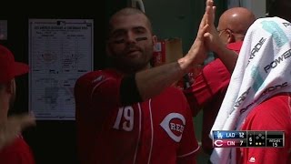 LAD@CIN: Duvall flies out to left to plate Votto