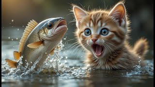 Clumsy Kittens Go Fishing - Funny Cat Fails \u0026 Cute Moments!#cutecats #funnycatvideos #kittens