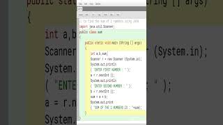 ADD 2 NUMBERS IN JAVA ( WITH USER INPUT ) | SUM OF 2 NUMBERS IN JAVA