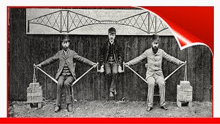 A Model Of A Man On A Cantilever Bridge And Amazing Photographs Of The Fort Bridge Under !