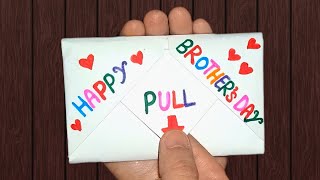 DIY - Surprise Message Card for Brother's Day | Pull Tab Origami Envelope Card | Brother's Day Card