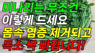 몸속 독소 제거 음식 미나리 이렇게 먹으면 체내 독소가 싹 빠집니다!(몸 염증  독소 배출 음식 미나리 효능)