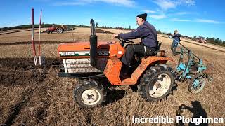 1983 Kubota ZB1502 Sunshine Jr. 0.9 Litre 3-Cyl Diesel Compact Tractor (15 HP) With Ransomes Plough