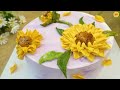 how to decorate amazing sunflower cake 飾られた誕生日ケーキひまわりバスケット myaca bakery