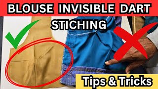 Blouse Invisible Dart Stiching ||  பிளவுஸ் இன்விசிபிள் டார்ட் தைப்பது எப்படி??? Sewing Tips \u0026 Tricks