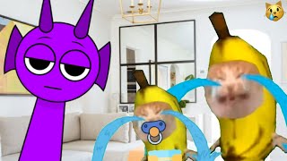 BANANA CAT🍌🐱 BANANA CATS MET SPRUNKI 🙀🤖 / 10 MINUTES / HAPPY AND CRY VIDEOS 62 #catmemes #bananacat