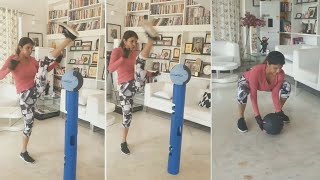 Manchu Lakshmi Doing Gym Workout's At Home | Daily Culture