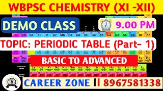 PERIOTIC TABLE (Part-1) ll WBPSC SLST CHEMISTRY ll CAREER ZONE