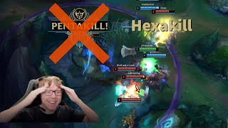 Thebausffs Got His First Hexakill On Sion lvl 1