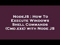 NodeJS : How To Execute Windows Shell Commands (Cmd.exe) with Node JS