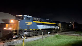 CSX I145 heading south thru Plant City with C\u0026O heritage unit #1869 leading