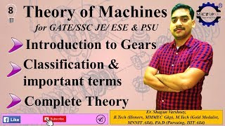 Theory of Machines Lecture 8: Gears, spur, helical, bevel, worm & worm wheel, gear classification.