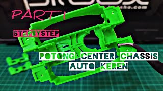 TAMIYA STO MINI4WD, PART 1 Cara potong center MS chassis