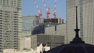 【東京駅前常盤橋プロジェクト】高さ日本一390mの超高層ビル「大手町二丁目常盤橋地区第一種市街地再開発事業」・A棟(212m)の建設状況（2020年2月24日）