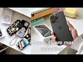 iPhone 15 Pro Max Black Titanium aesthetic unboxing + accessories