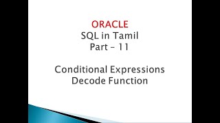 11 Decode Function - Conditional Function - Oracle SQL