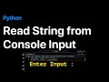 Read String from Console Input in Python - Examples | ProgramGuru.org