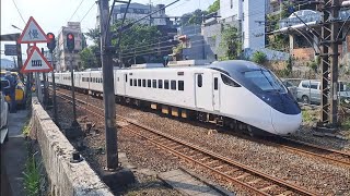 232次樹林發車經由北迴線開往壽豐的EMU3000型十二輛編組EMU3022皮蛋豆腐騰雲號綠色帶新城際自強號列車