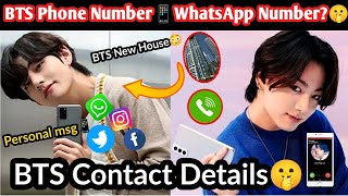 🇰🇷BTS Phone Number📱WhatsApp Number?🤫 BTS Real House🏠Chatting with BTS(Personally)😳