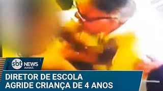 Diretor de escola é filmado agredindo menino de 4 anos no Rio de Janeiro | #SBTNews (11/02/25)