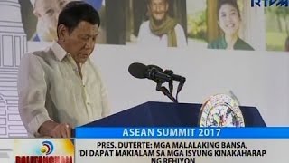 Pres. Duterte: Mga malalaking bansa, 'di dapat makialam sa mga isyung kinakaharap ng rehiyon