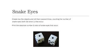An Example Java Class - Die.java & SnakeEyes.java