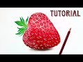 How To Draw Realistic Strawberry | Color Pencil Tutorial