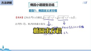 高中数学解题方法，椭圆定义求方程，掌握数学方法是关键