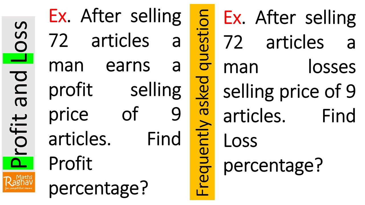 After Selling 72 Articles A Man Earns A Profit Selling Price Of 9 ...