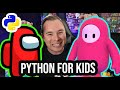 Easy Python Lesson for Kids | Among Us vs Fall Guys which game is better?