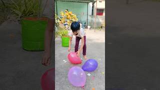 Popping balloon challenge 🎈#shortsfeed #ytshorts #shorts #balloon #inayashorts #funny #babygirl