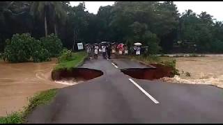 മലപ്പുറം വണ്ടൂരിൽ മഴവെള്ളത്തിൽ റോഡ് ഒലിച്ചു പോകുന്നു..| Road Breaking Off in Heavy Rain Wandoor