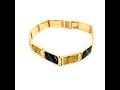 scintillating gold nugget with black glacier gold bracelet set in 14 karat yellow gold