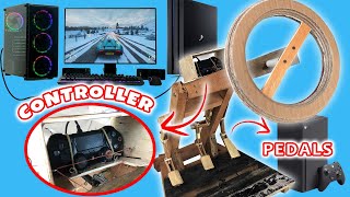 How to Make DIY Steering Wheel With Pedals For PS4 , Xbox, and PC || DIY Racing Wheel