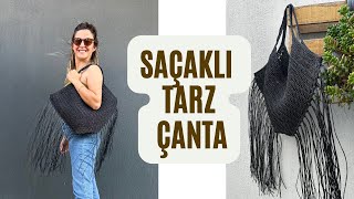 İSTER SAÇAKLI İSTER SAÇAKSIZ KULLANABİLECEĞİNİZ ÖRGÜ POPÜLER ÇANTA YAPIYORUZ 🧶 #crochetbag