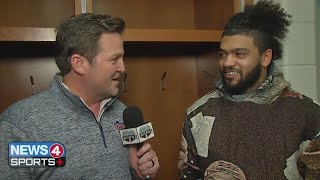 Josh Reed speaks with Ty Johnson after Buffalo's big win over Detroit