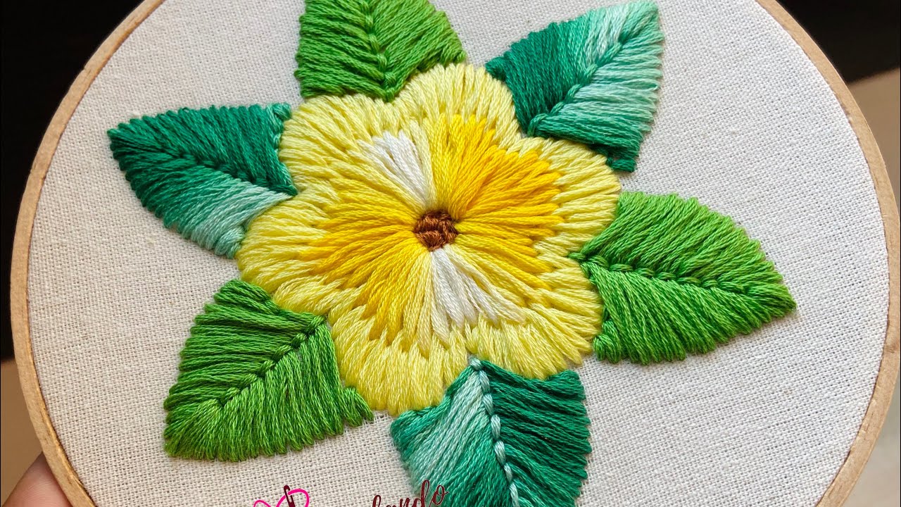 Cómo Bordar Flores Con Aguja Mágica | Embroidery Flowers Punch Needle ...