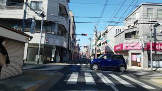 市川広小路～市川橋塗り替え工事中～江戸川交差点～総武線ガード～一里塚～小岩サンロード～JR総武線小岩駅南口～小岩昭和通り～柴又街道　2022年03月07日(月)09時26分