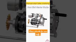 manual start bike cranking animation, how kick start works, kick se engine kaise start hota hai how