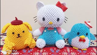DIY Hello Kitty tutorial ,paper stuff | tutorial de gatito de origami 3d